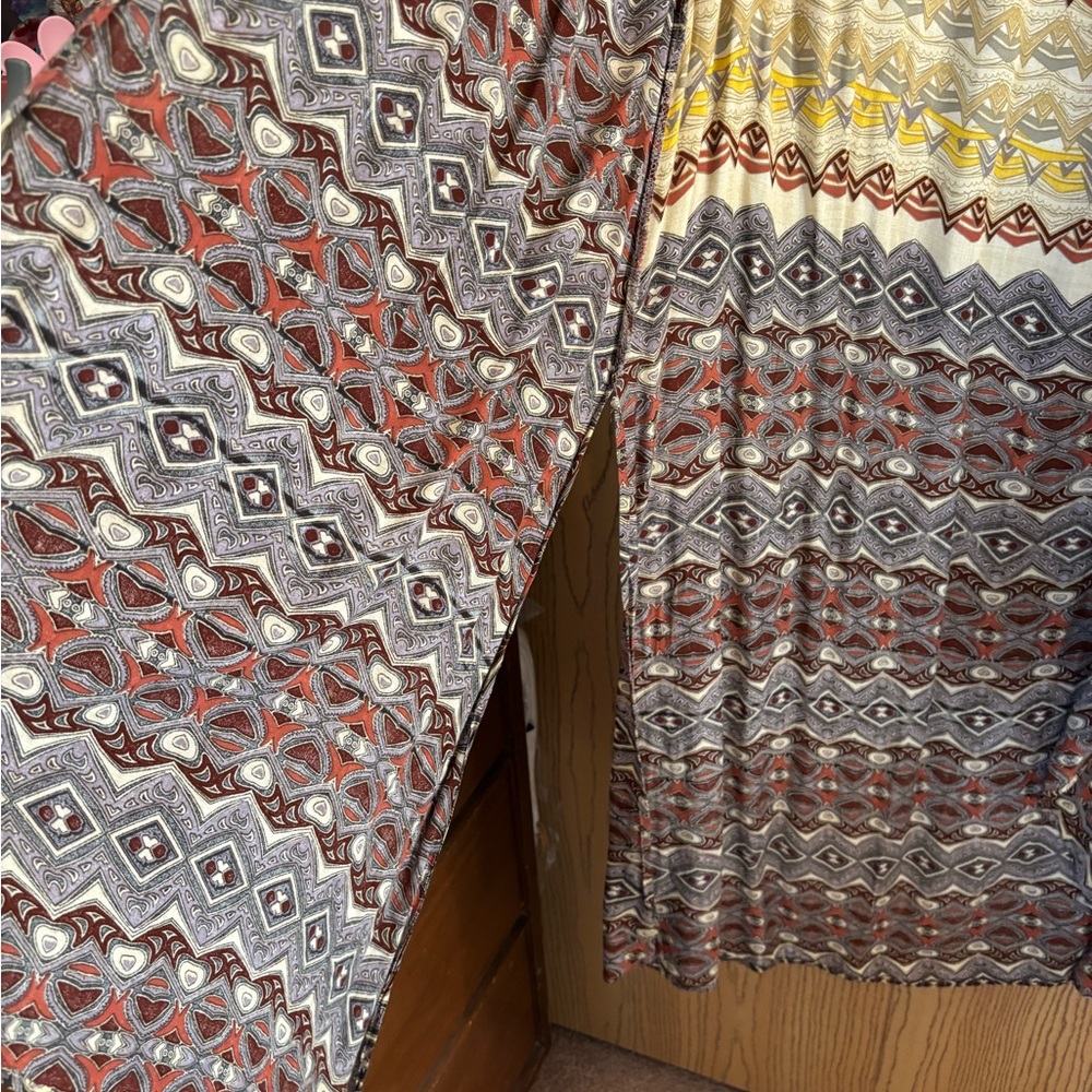 Tysa Multicolor Patterned Duster Length Kimono - image 3